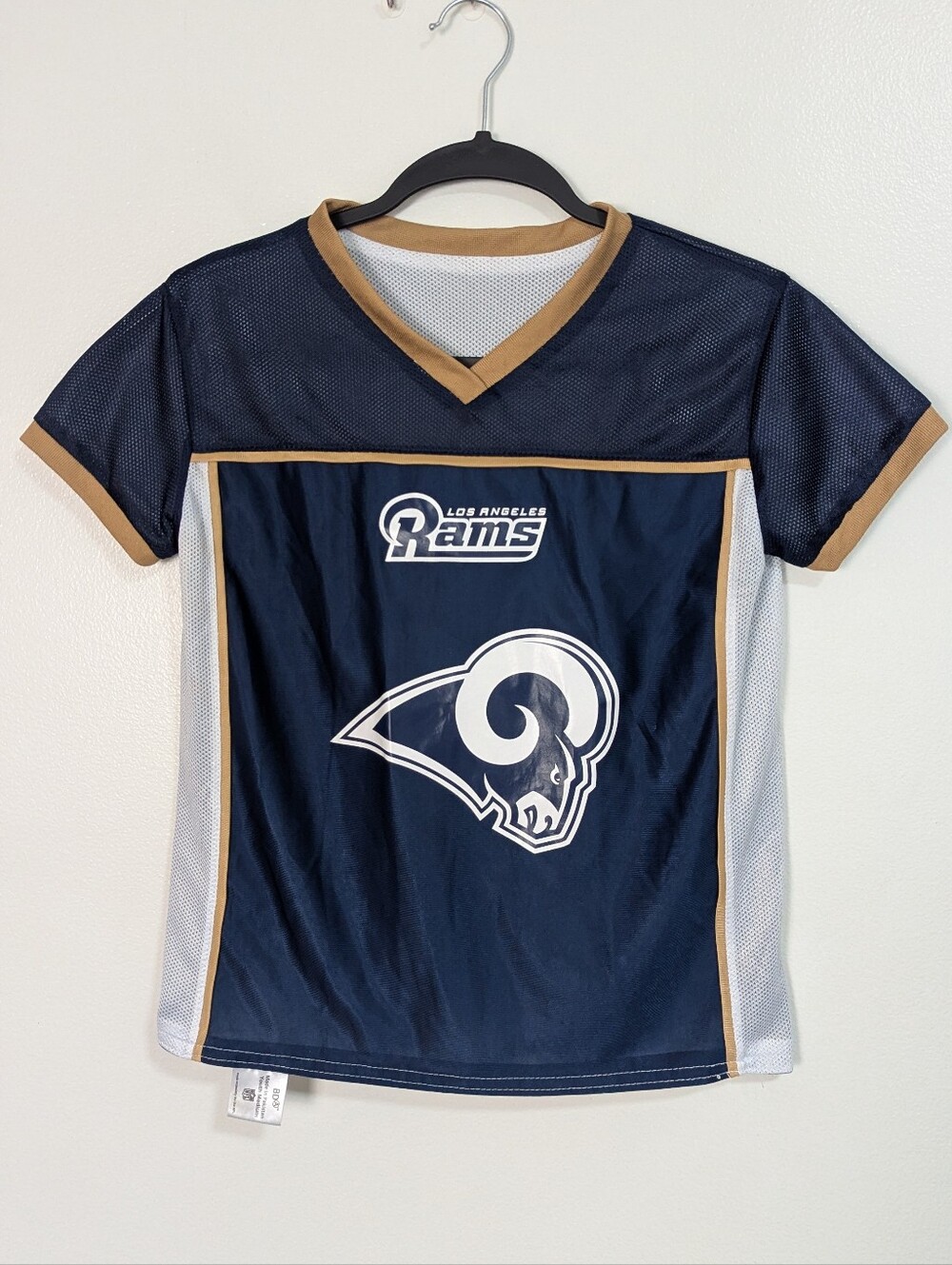 NFL Los Angeles LA Rams Youth Medium Navy Blue V-Neck Jersey